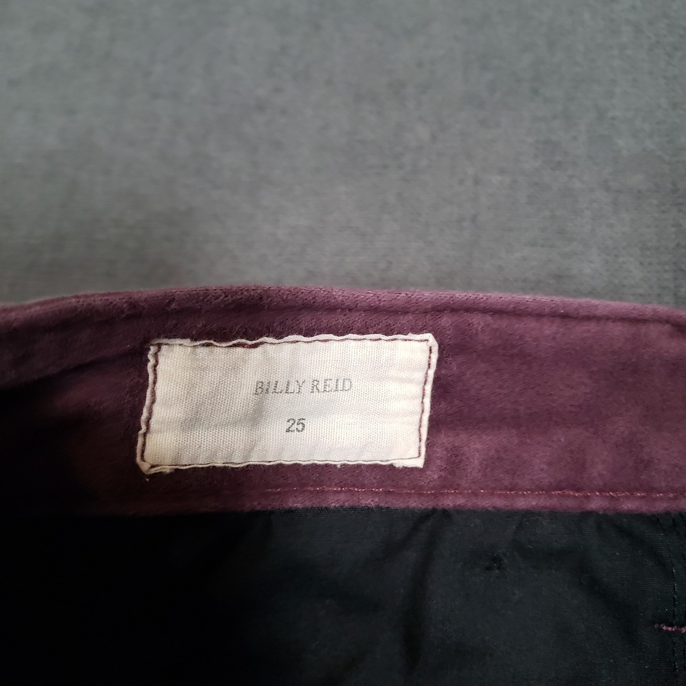 Billy Reid Corduroy Pants Womens 25 Burgundy Purple Skinny Fine Wale Cotton - Picture 4 of 9